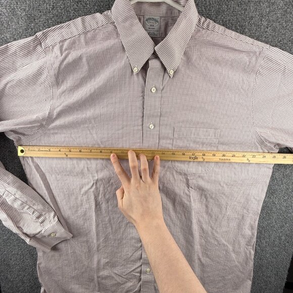 Brooks Brothers Red Check 17.5 6/7 Cotton Button-Down Regent Non-Iron Men Shirt - Picture 5 of 16